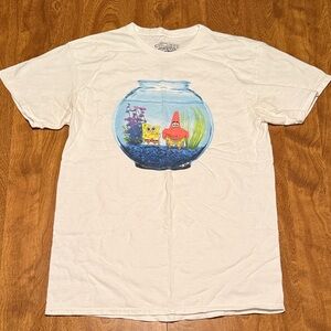 White Graphic SpongeBob T-Shirt